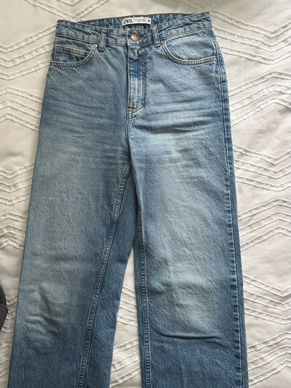 Zara Light Blue Straight Leg Jeans